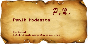 Panik Modeszta névjegykártya